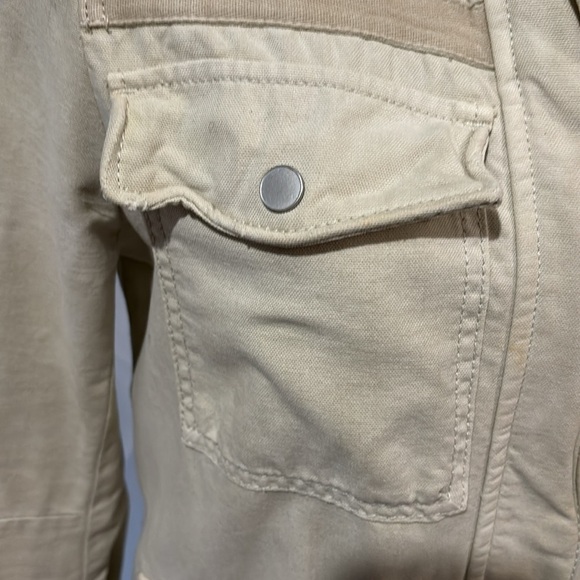 Free People Tan Military Style Distressed Jacket Size M - Picture 3 of 14